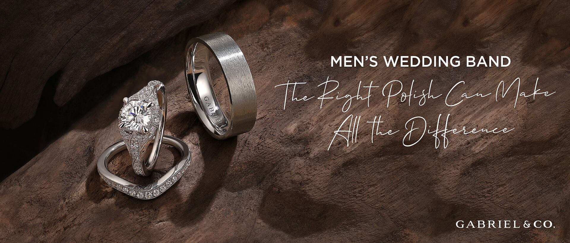 Different Engravings and Polishes in a Men's Wedding Band