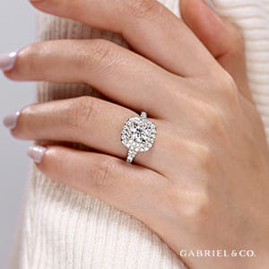 Double Halo Engagement Ring