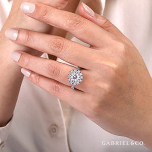 Double Halo Engagement Ring