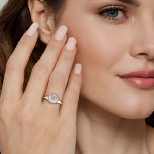 925 Sterling Silver Diamond Bujukan LOVE Medallion Ladies Ring