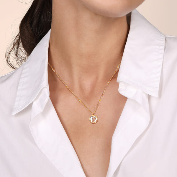 Footprint Medallion Necklace