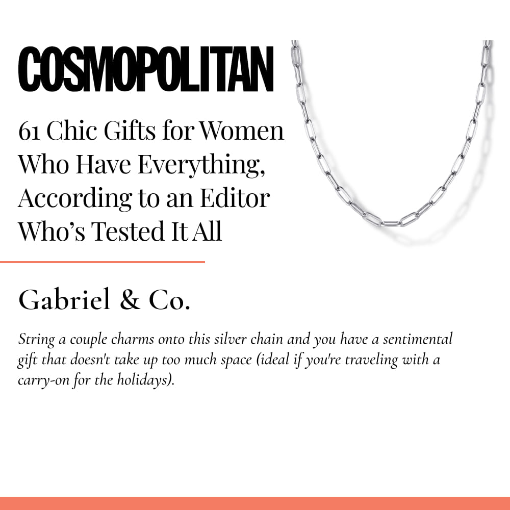 Gabriel & Co. 925 Sterling Silver Solid Paper Clip Chain Necklace featured on cosmopolitan.com in 