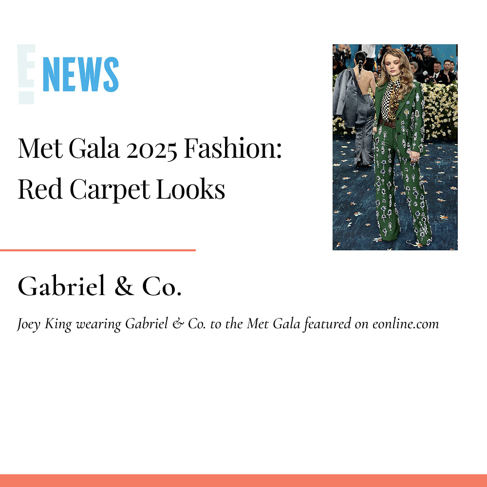 Joey King wearing Gabriel & Co. to the Met Gala featured on eonline.com  