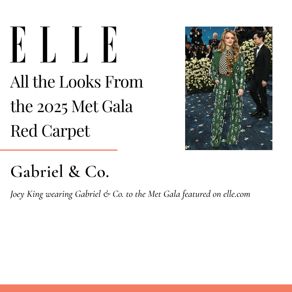Joey King wearing Gabriel & Co. to the Met Gala featured on elle.com 