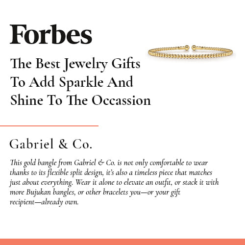 Gabriel & Co. 14K Yellow Gold Bujukan Split Bangle featured on Forbes.com in 