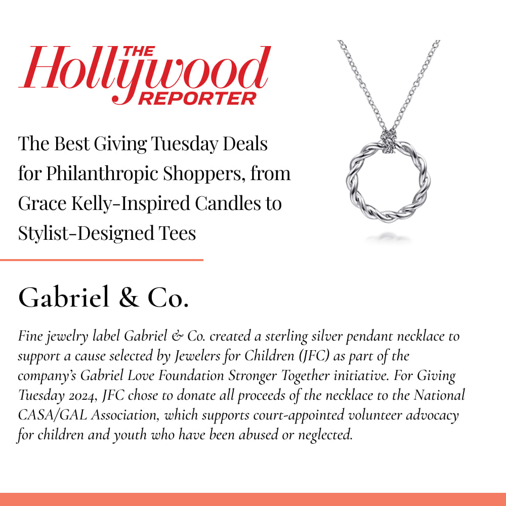 Gabriel & Co. 925 Sterling Silver Stronger Together Round Pendant Necklace featured on hollywoodreporter.com in 