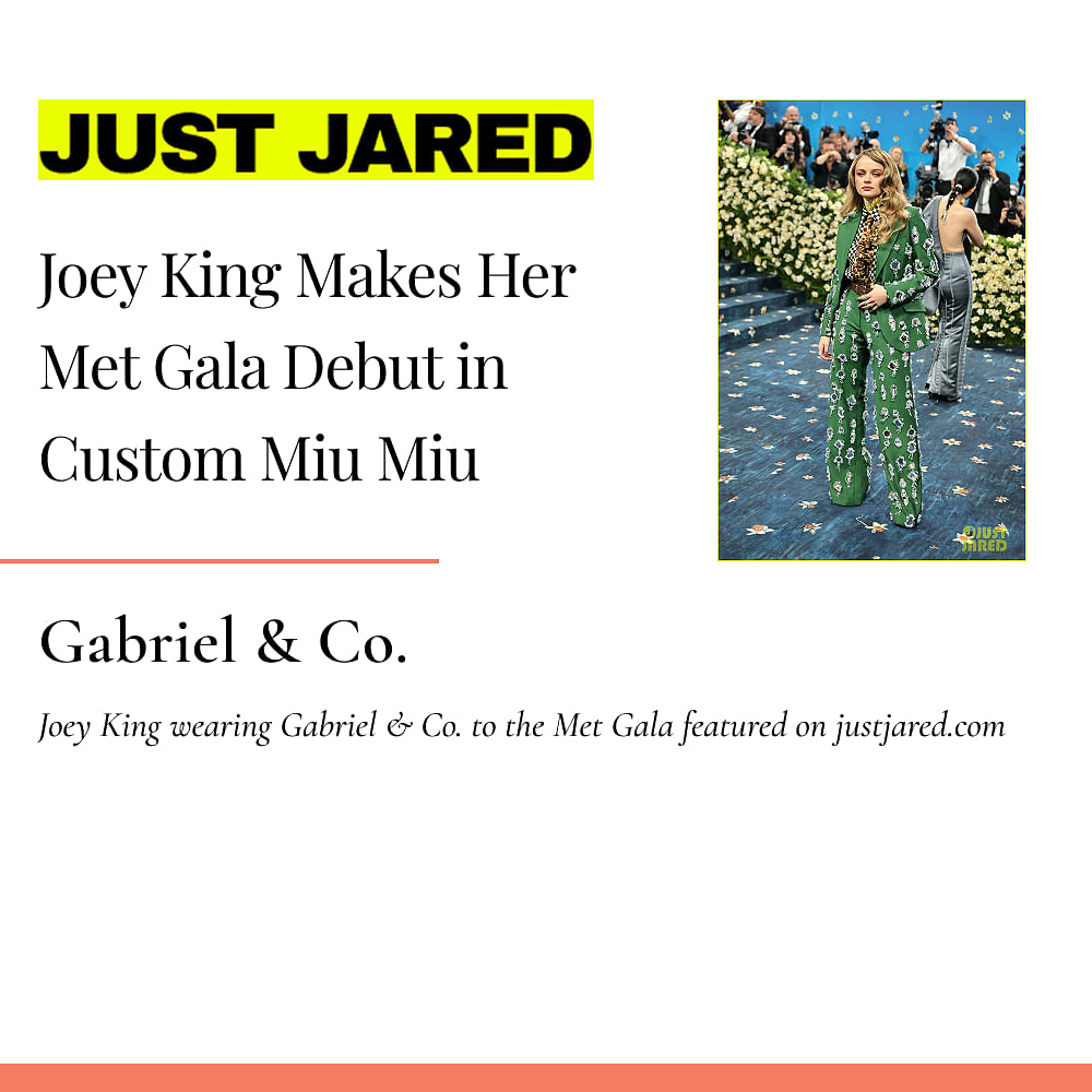 Joey King wearing Gabriel & Co. to the Met Gala featured on justjared.com 