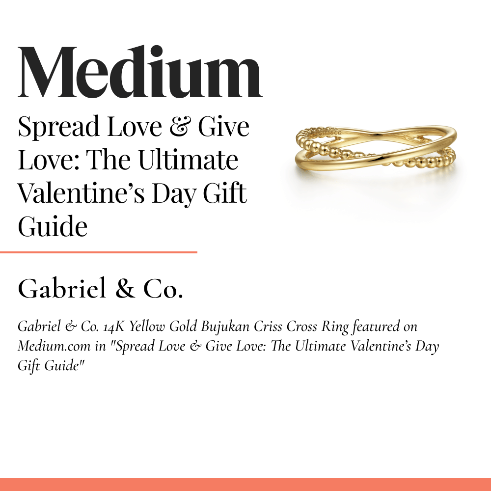 Gabriel & Co. 14K Yellow Gold Bujukan Criss Cross Ring featured on Medium.com in 