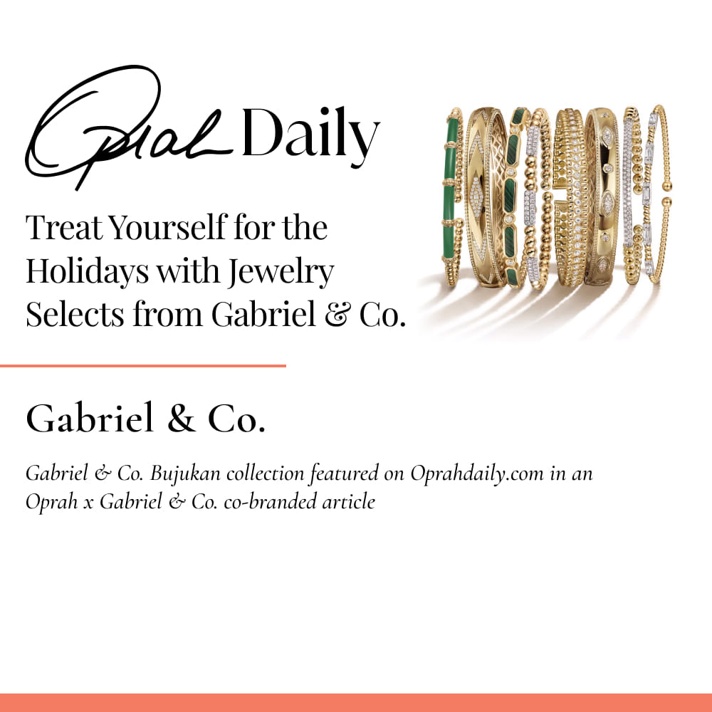 Gabriel & Co. Bujukan collection featured on Oprahdaily.com in an Oprah x Gabriel & Co. co-branded article 