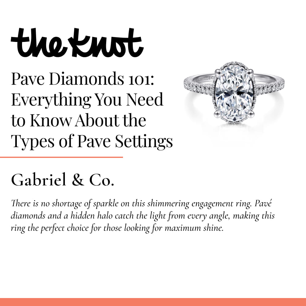 Gabriel & Co. Camden - 14K White Gold Hidden Halo Oval Diamond Engagement Ring featured on theknot.com in 