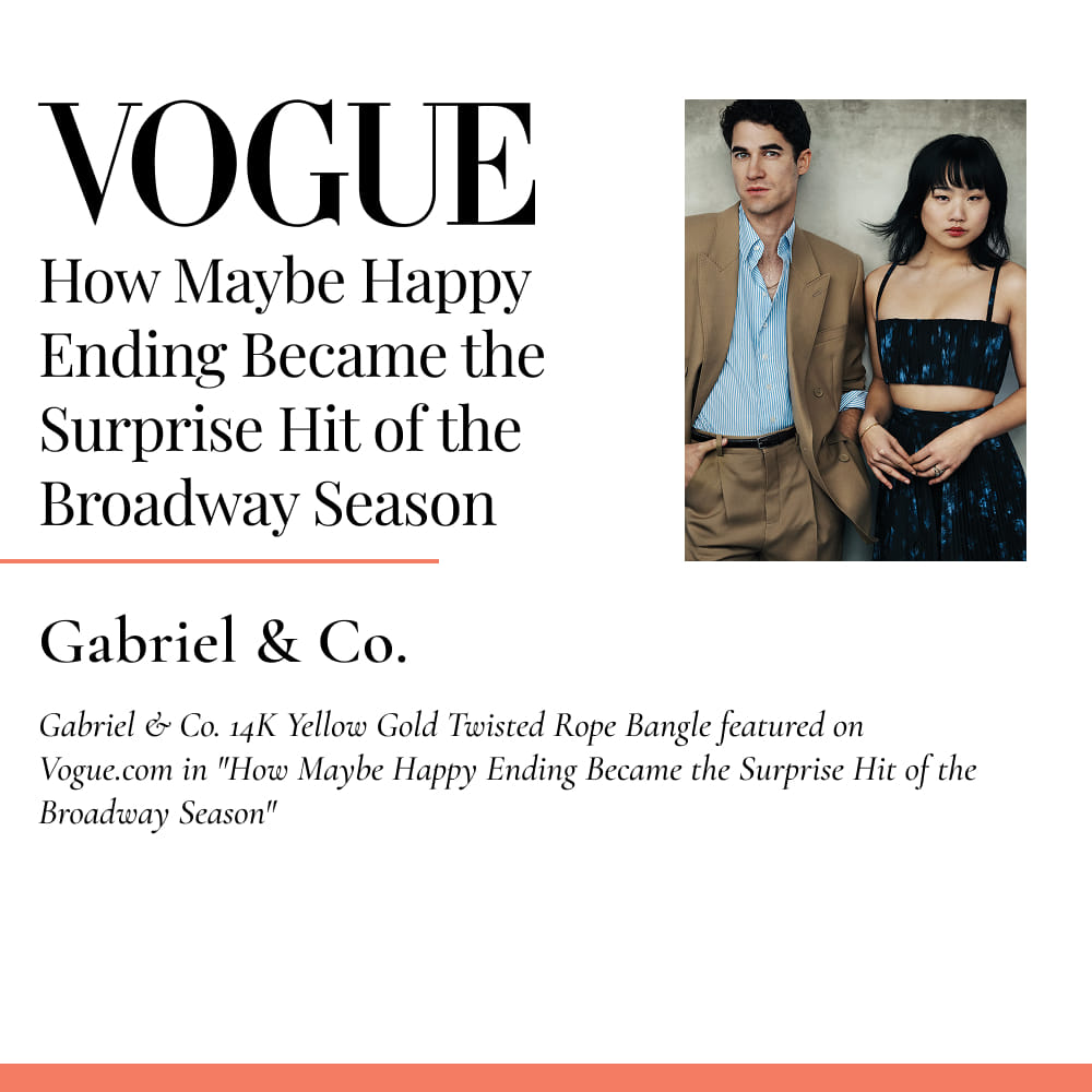 Gabriel & Co. 14K Yellow Gold Twisted Rope Bangle featured on Vogue.com in 