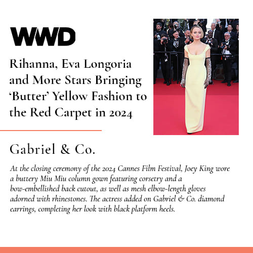 Gabriel & Co. 18K White Gold Diamond Burst Huggies mentioned on WWD.com