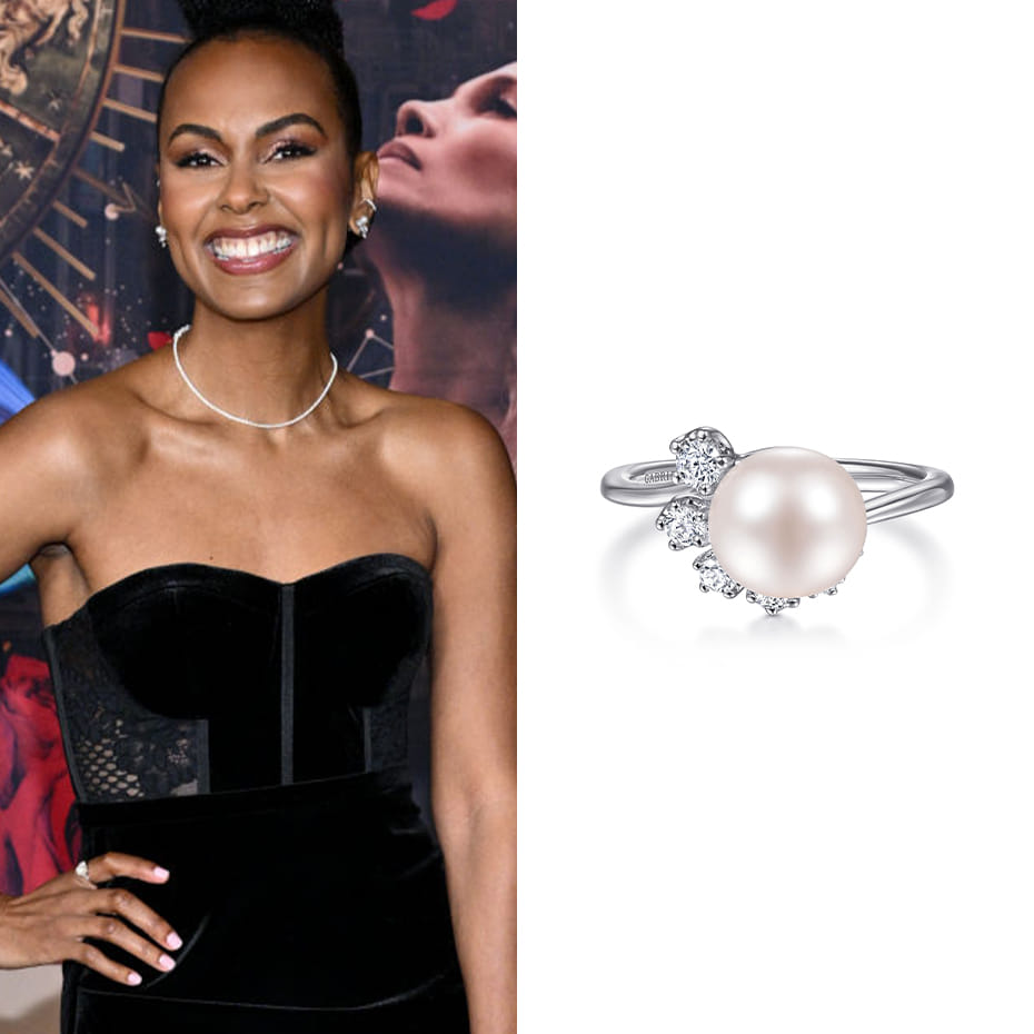 Actress, Ashley Versher wearing a Gabriel & Co. ring.