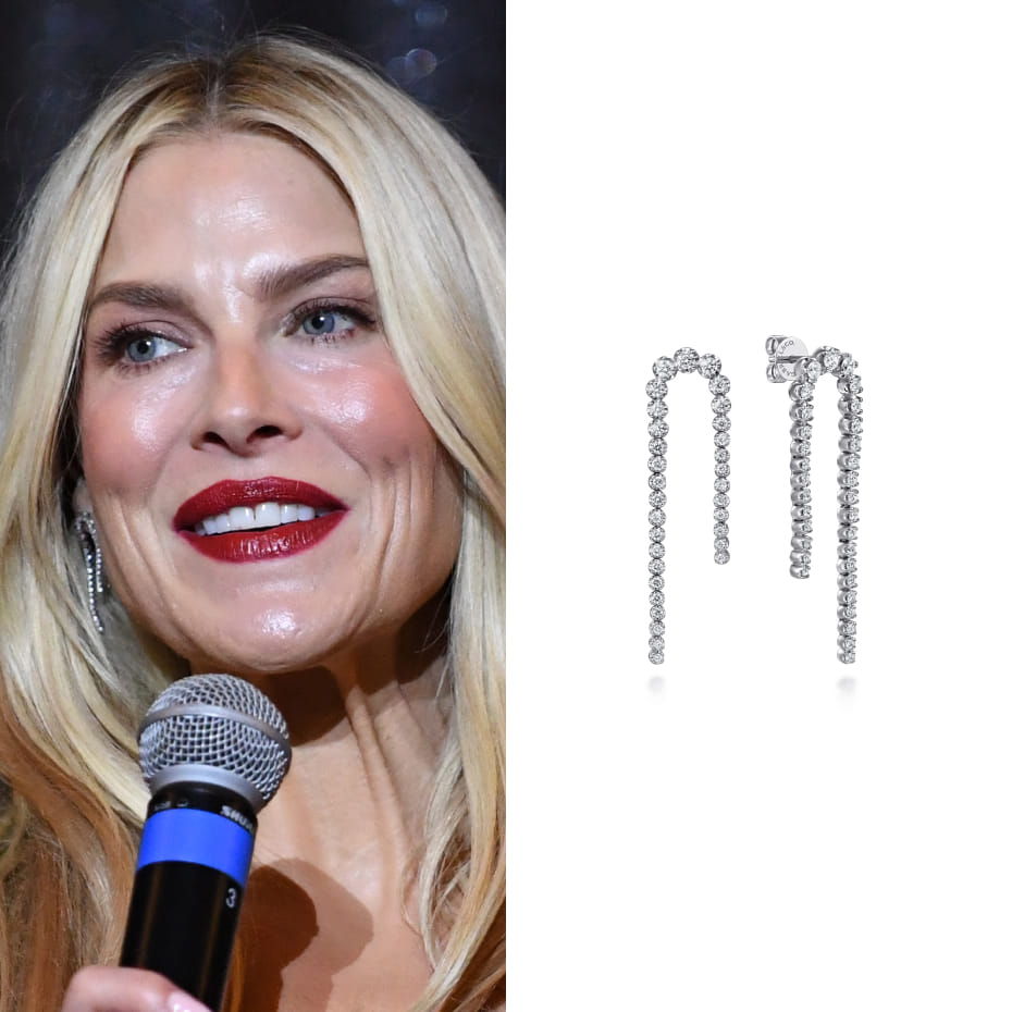 Ali Larter attended the Landman Season 2 FYC event in Los Angeles wearing Gabriel & Co. diamond stud drop earrings in 14K White Gold.