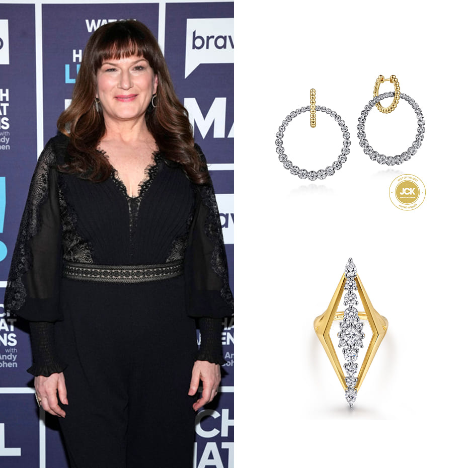 Actress, Ana Gasteyer, wearing Gabriel & Co. to her appearance on 