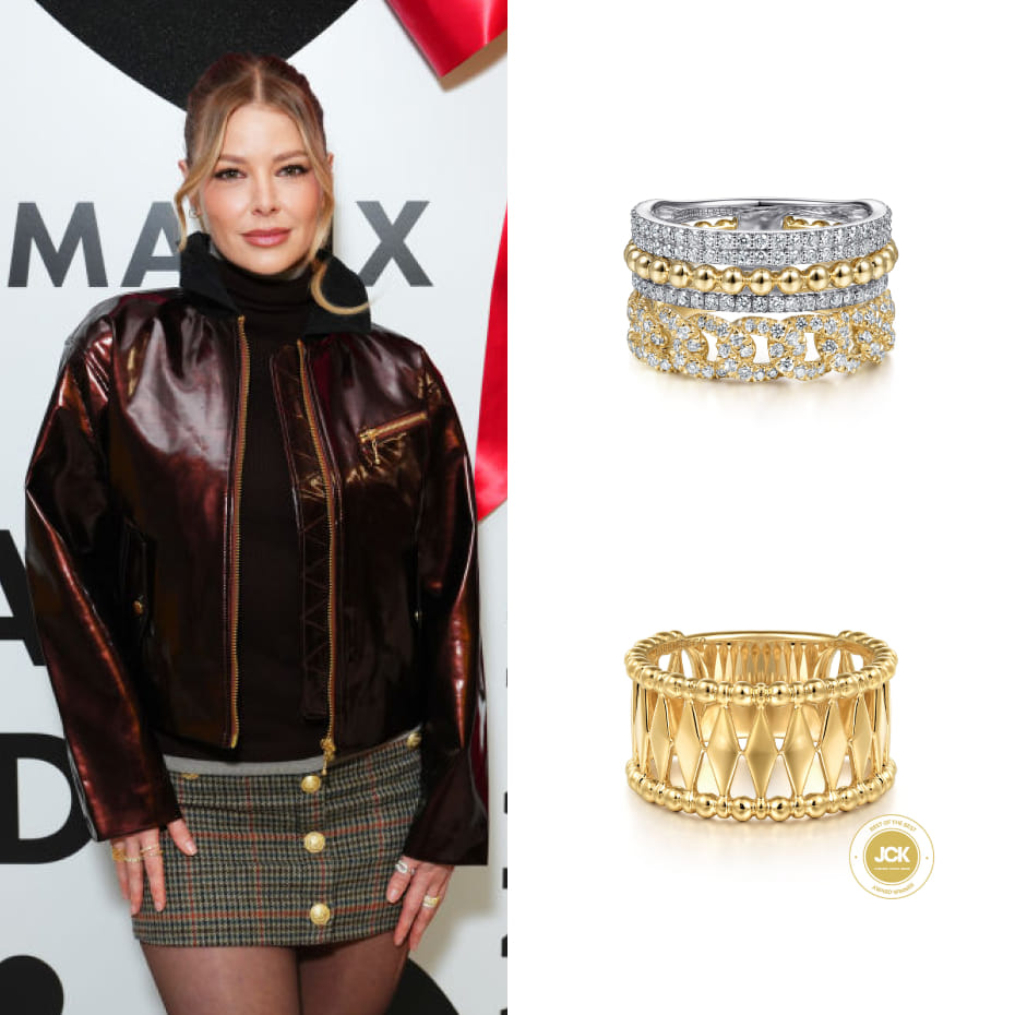 Reality TV star, Ariana Madix, wearing Gabriel & Co. rings to promote her collaboration with DSW