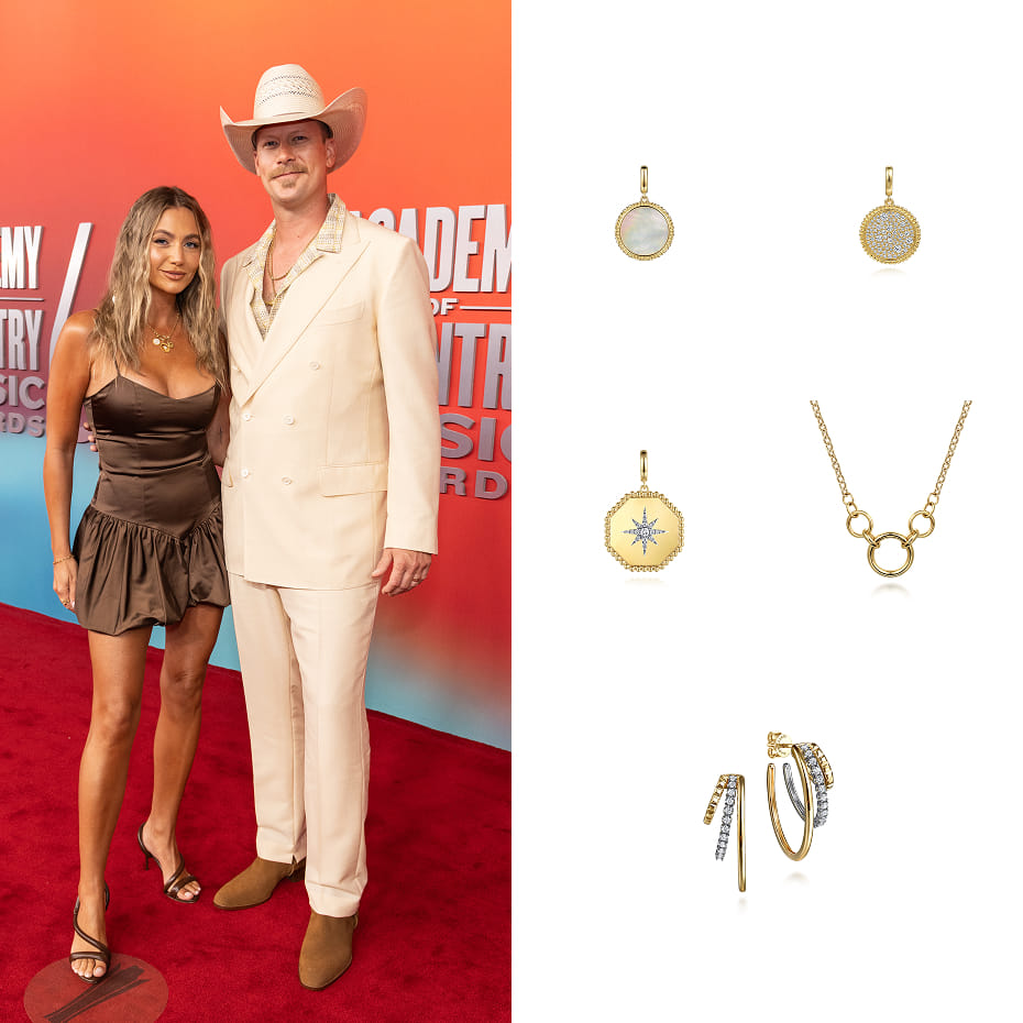 Brittney Kelley attended the ACM Awards in Gabriel & Co. jewelry. 