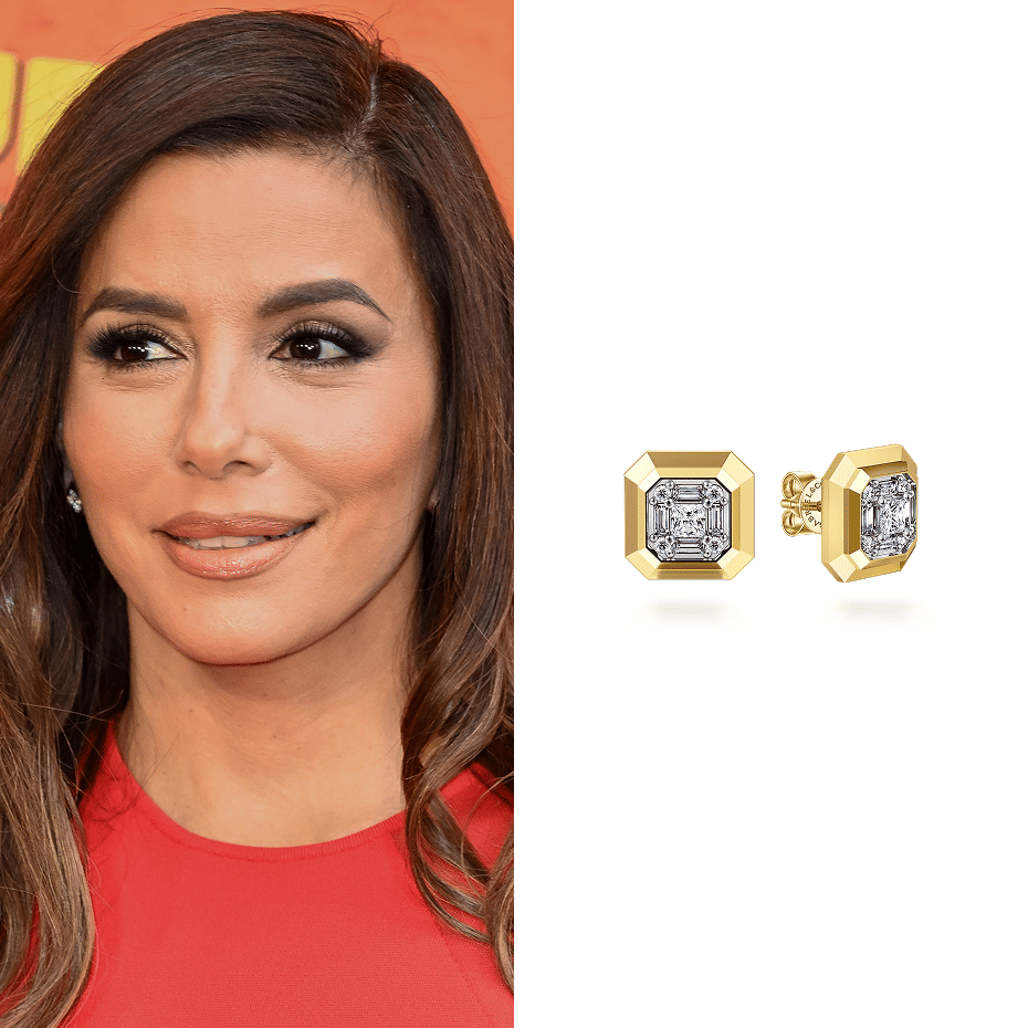 Actress, Eva Longoria, wearing Gabriel & Co. earrings to the opening night of 