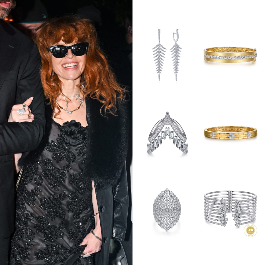 Natasha Lyonne attended W Magazine’s Annual Best Performances Party, wearing Gabriel & Co. jewelry in 18K white and yellow gold.