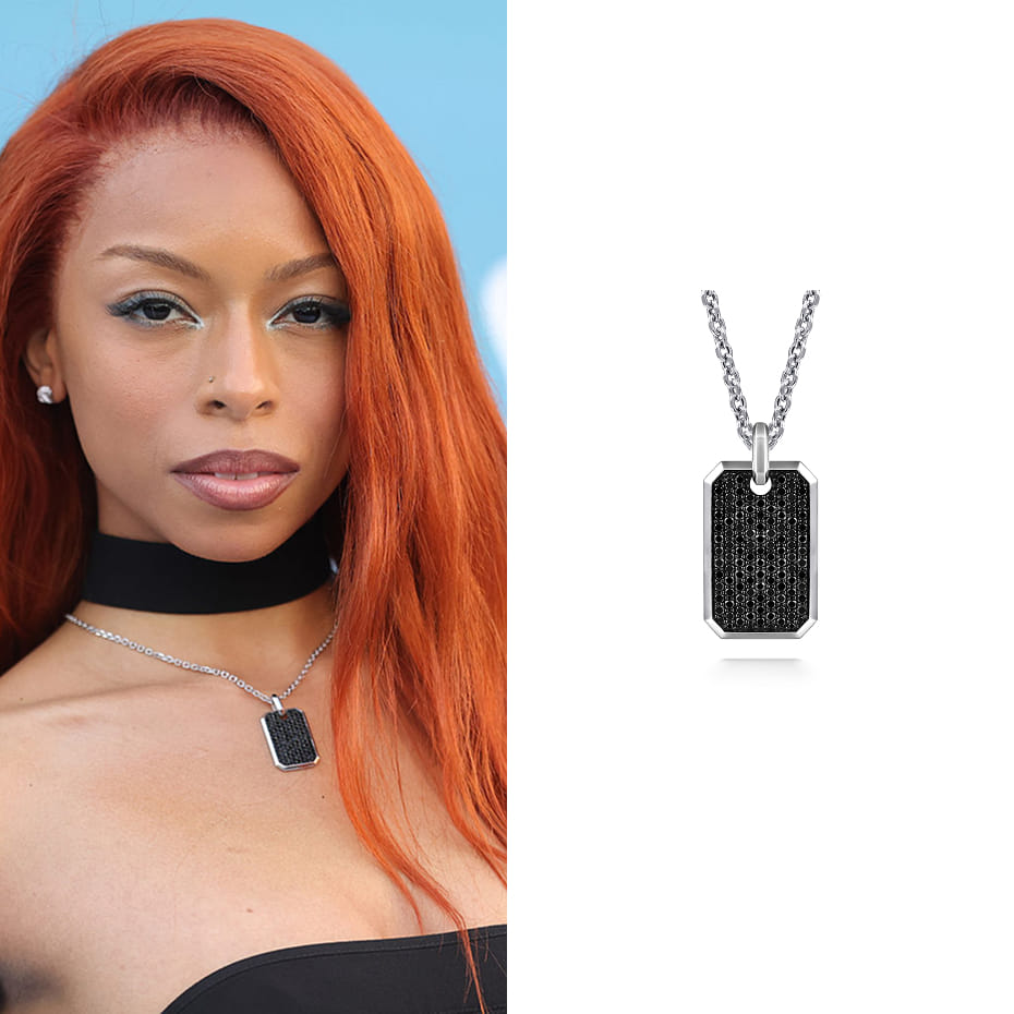 Actress, Ravyn Laene, wearing a Gabriel & Co. necklace to the Billboard Women in Music Awards