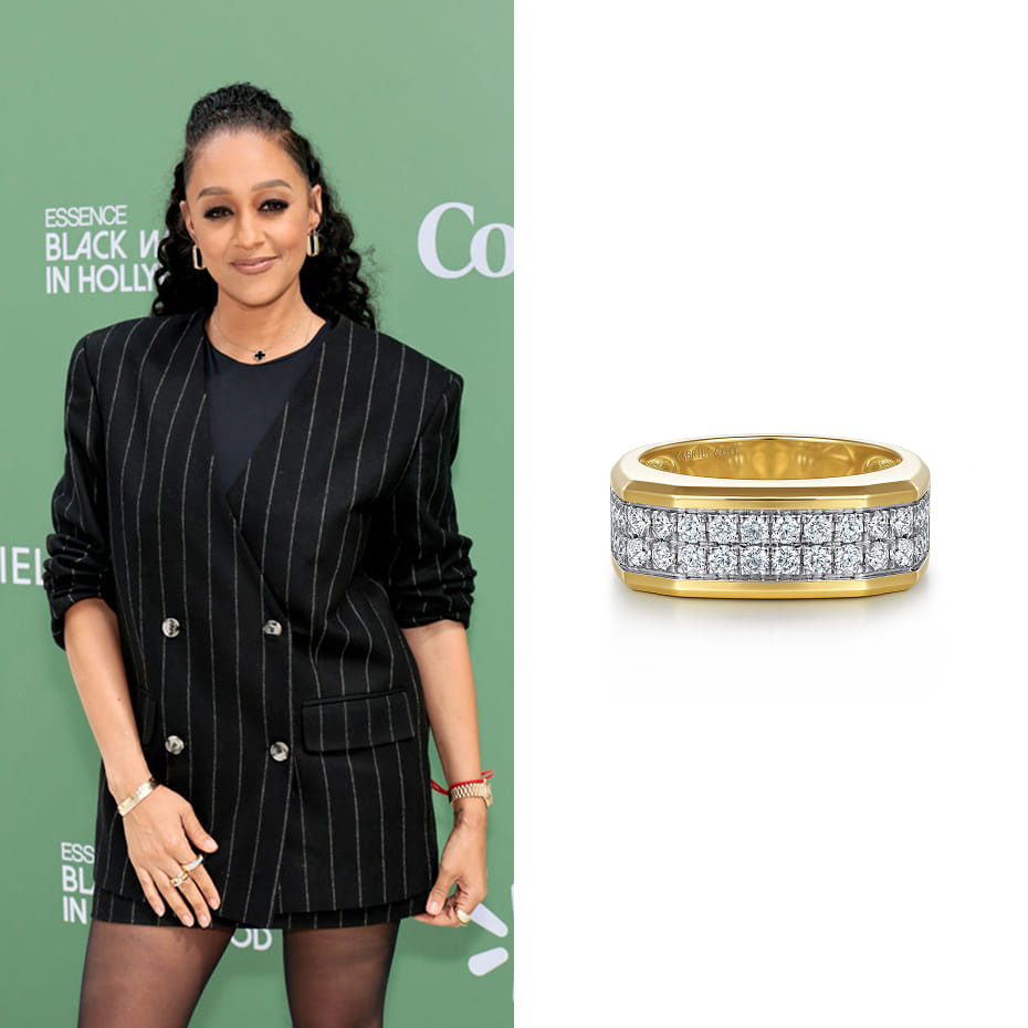 Actress, Tia Mowry, wearing a Gabriel & Co. bracelet to the ESSENCE Black women in Hollywood Event