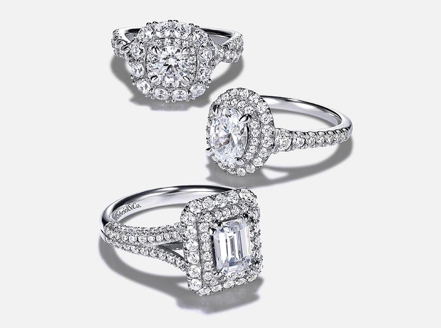 Double Halo Engagement Rings | Gabriel & Co.