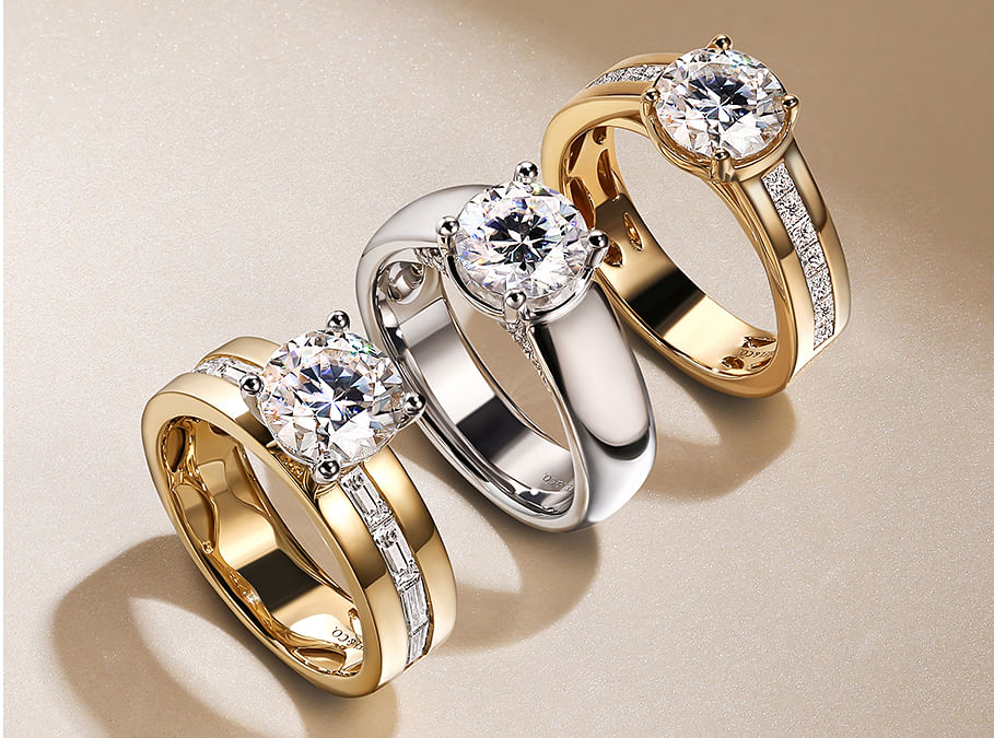 Wide band wedding store rings for her