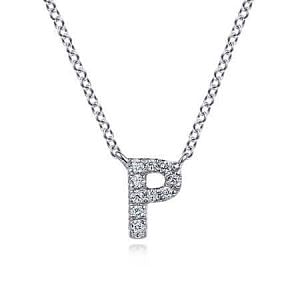 Initial Necklace Letter P