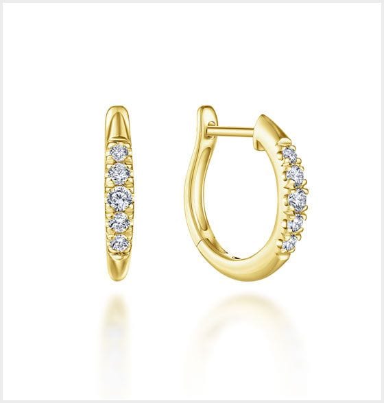 Yellow Gold Diamond Earrings