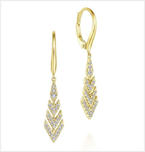 Yellow Gold Diamond Earrings