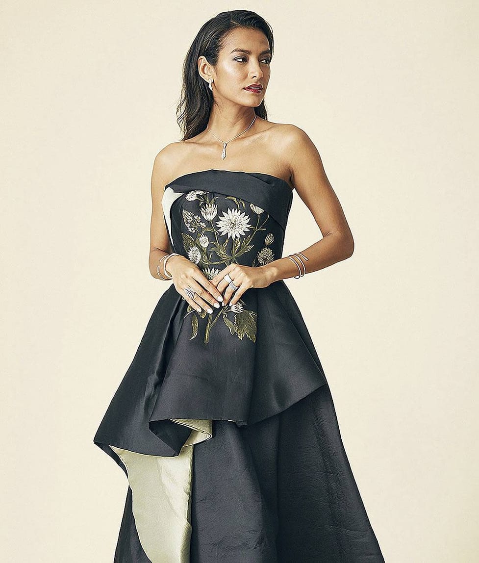 slim fit dress slacks Fall 2008 Oscar De La Renta Strapless Hand Painted Gold & Black Silk D –  Shrimpton Couture main image 0